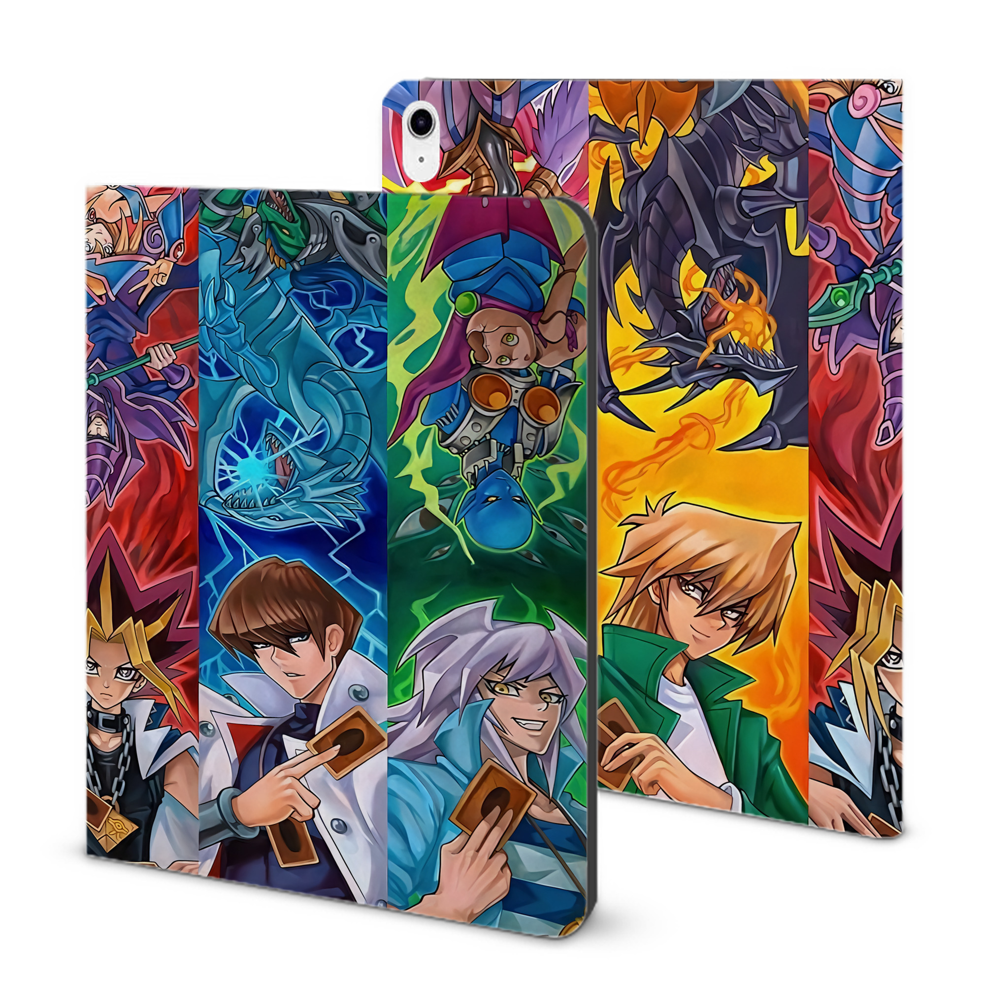 （画像用） 遊☆戯☆王 Yu-Gi-Oh! IPad ケース ブック型 PUレザー TPU 耐衝撃 軽量 薄型 ペン収納なし 全面保護 IPad 各モデル対応